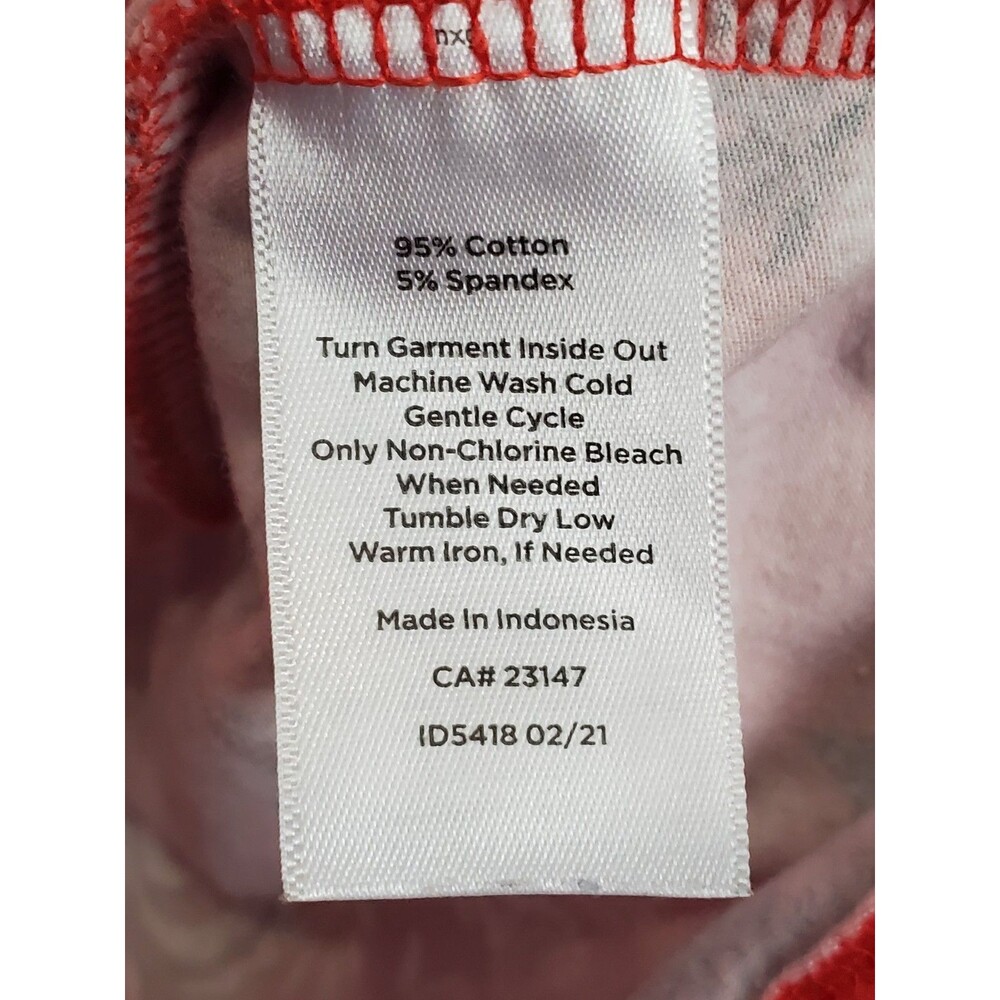 Talbots Cotton/Spandex Red Peacock Bandana Print Bateau Neck T-Shirt Size XL - Picture 5 of 5